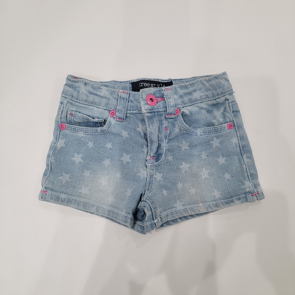 Freestyle Revolution Light Blue Star Denim Shorts Sz 4